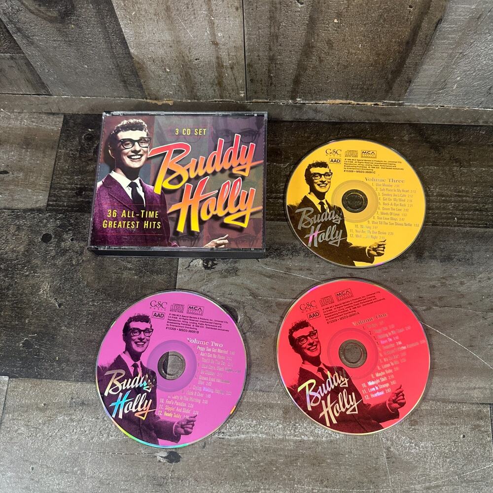 Buddy Holly 36 All-Time Greatest Hits CD 3 Disc Set That'll Be the Day Peggy Sue